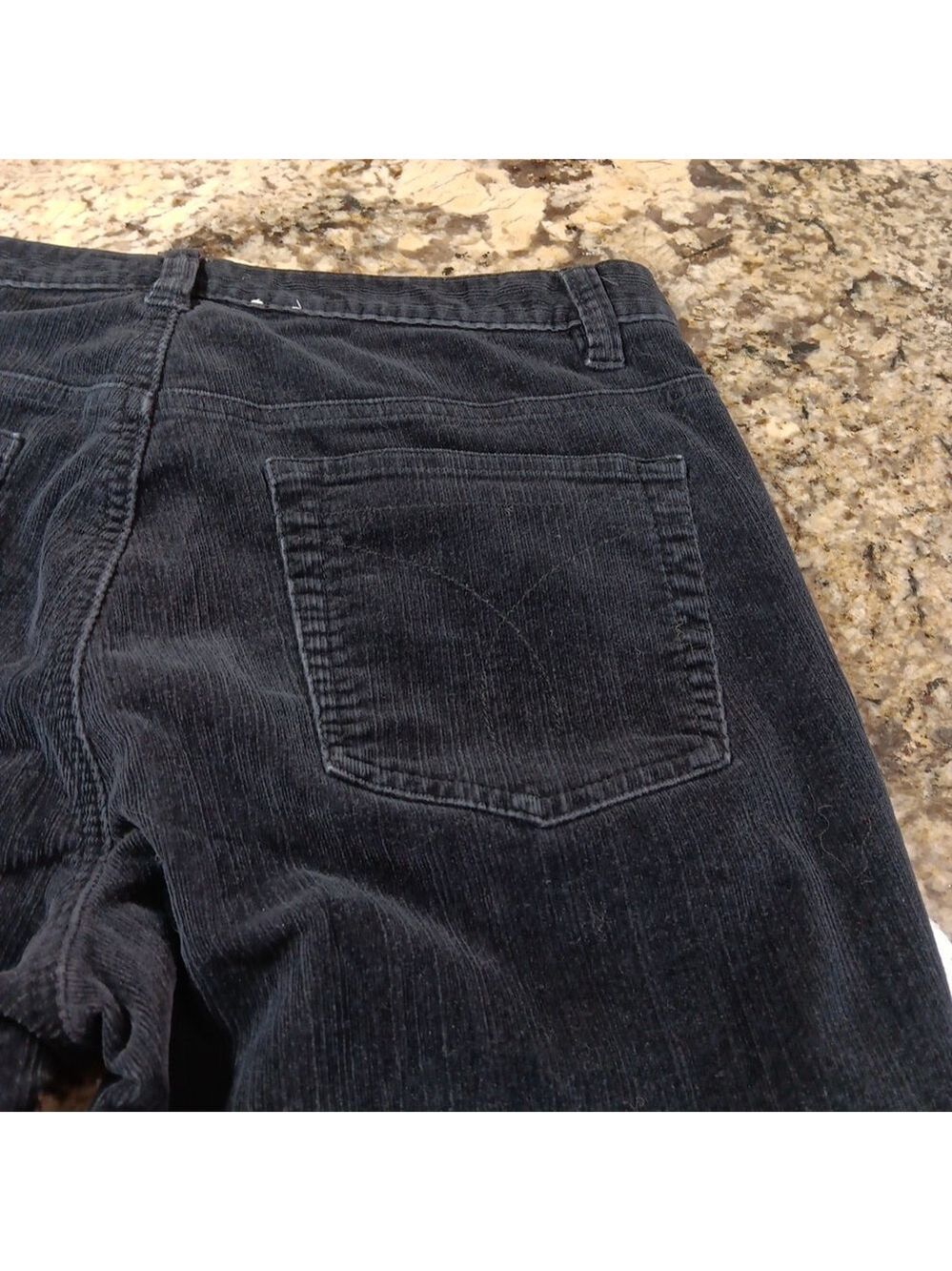 Size 8 X 28 Calvin Klein Jeans Womens Black Velvet Bootcut Mid Rise Pants - Picture 10 of 12